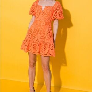 NWOT size small Orange Lace Dress